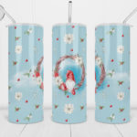 Christmas Gnomes wreath blue 20oz Tumbler