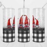 Christmas Gnomes black plaid 20oz Tumbler