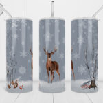 Deer snow blue  20oz Tumbler